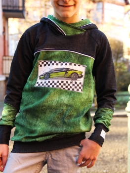 Bügelbild - "Sportwagen Grün" - SET
